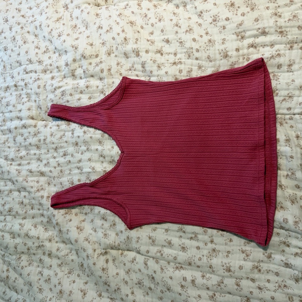 Universal Thread Ribbed Tank Top - Raspberry - Picture 3 of 6